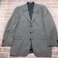Cruppo Bachrach Blazer Men 42L Black White Check Classic Career Wool Jacket VTG