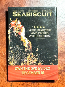 2003 SEABISCUIT Pin Pinback Movie PROMOTIONAL Button TOBEY MAGUIRE, JEFF BRIDGES