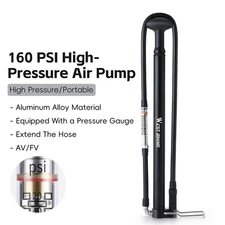 WEST BIKING Bike Floor Pump 160PSI Tire Ball Air Inflator Presta Schrader Compat