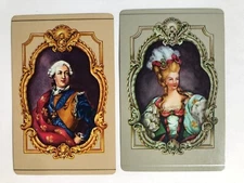 French Royal Emperor Crown King Queen Feather Vintage Retro 2 Playing SWAP CARDS