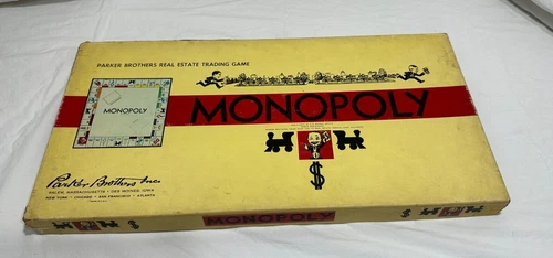1935-1946 MONOPOLY Parker Brothers Board Game Vintage Wooden Pieces SEE PICTURES
