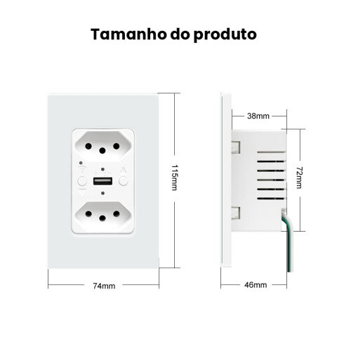 Brasilien Tomada USB Steckdose Glasscheibe Elektrostecker Brasil Steckdosen Fernbedienung - Bild 9 von 12