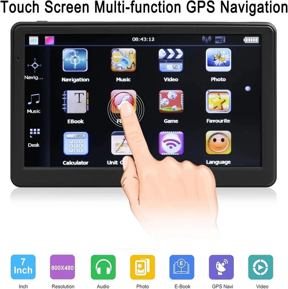 Portable 7-Inch GPS Navigator for Cars with Free Lifetime Map & Route Options - Image 4 of 4