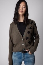 Zadig  Voltaire Mirka Stars Cardigan Sweater Jumper Top Cashmere M  548