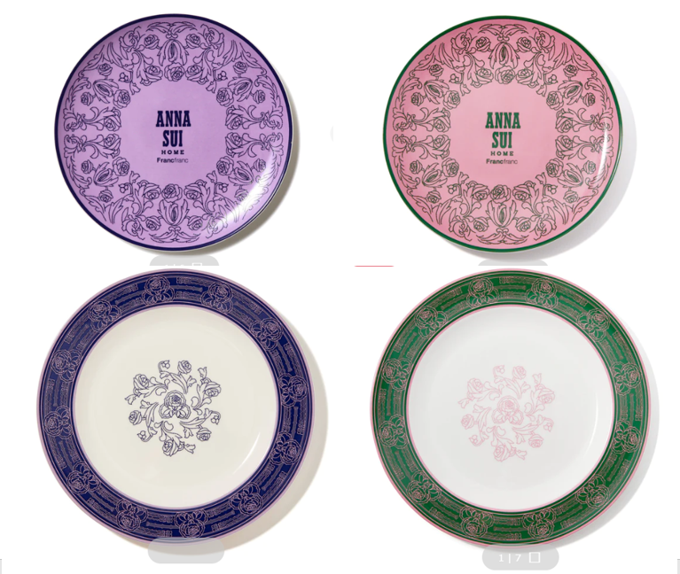 Francfranc ANNA SUI Plate M/L 4 Colors Each Stoneware/Asian Style