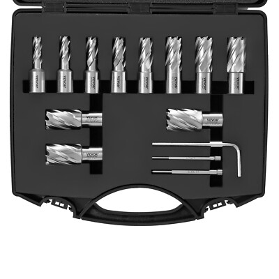 VEVOR Annular Cutter Set HSS Magnetic Drill Bits 6/13pc Weldon Shank 2/1in Depth