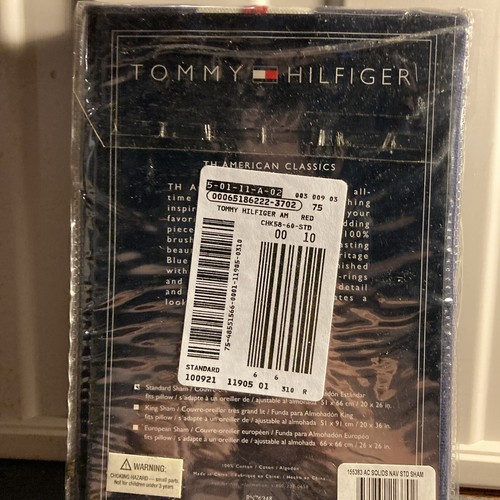 TOMMY HILFIGER STANDARD SHAM AC SÓLIDOS NAV STD SHAM NUEVO EN PAQUETE - Imagen 3 de 5