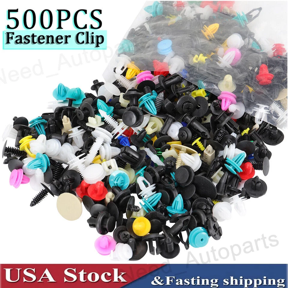 500PCS Mixed Auto Door Panel Clips Fixing Fastener Car Interior Trim Rivet Foto 2 de 4