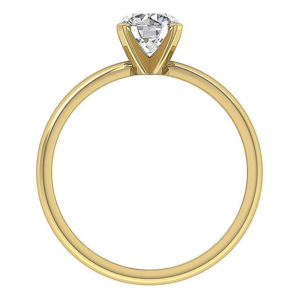4 Prong Set Solitaire Engagement Ring I2 I 1.27 Ct Round Diamond 14K Solid Gold - Image 3 of 4