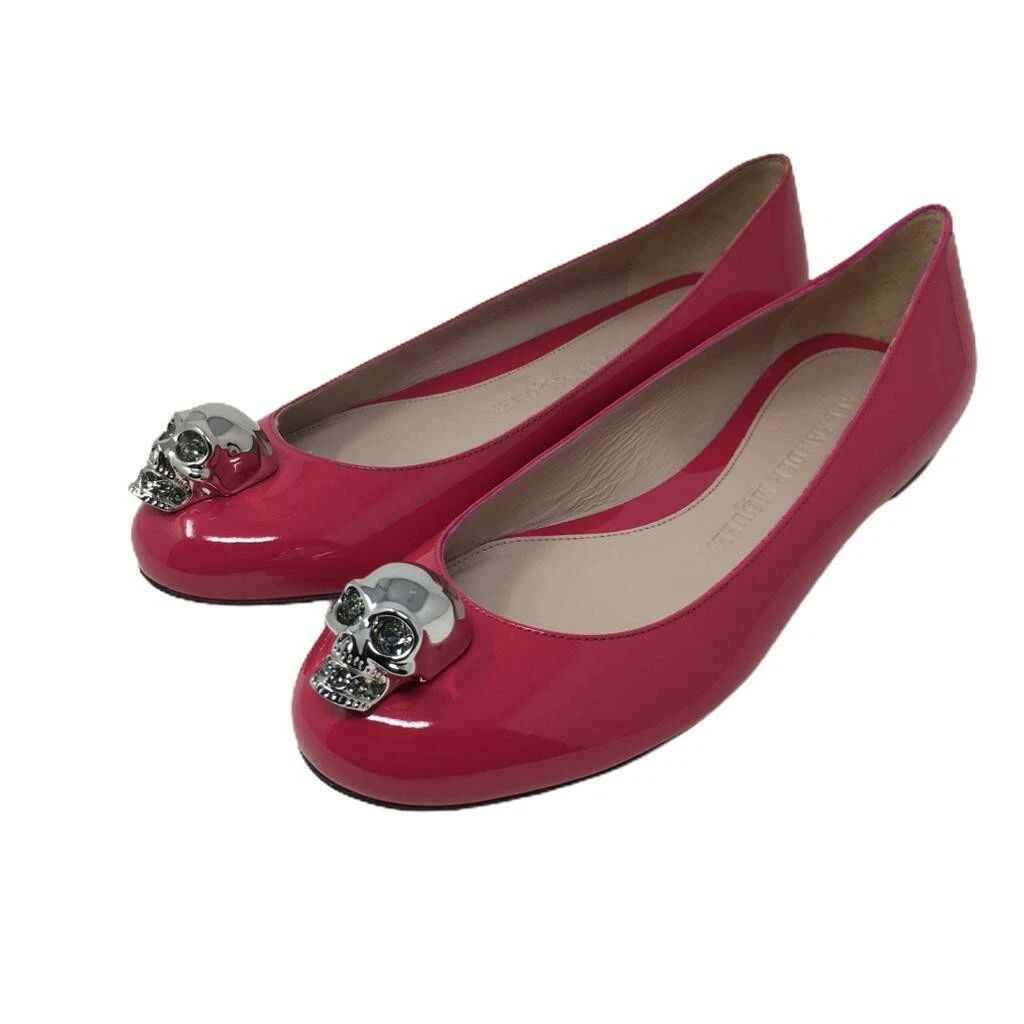 ALEXANDER MCQUEEN Ballerine in Vernice con teschio di cristallo Rosa Regno Unito 5 £490