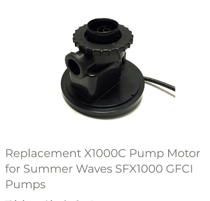 SUMMER WAVES Replacement X1000 Pump Motor for SFX1000 GFCI