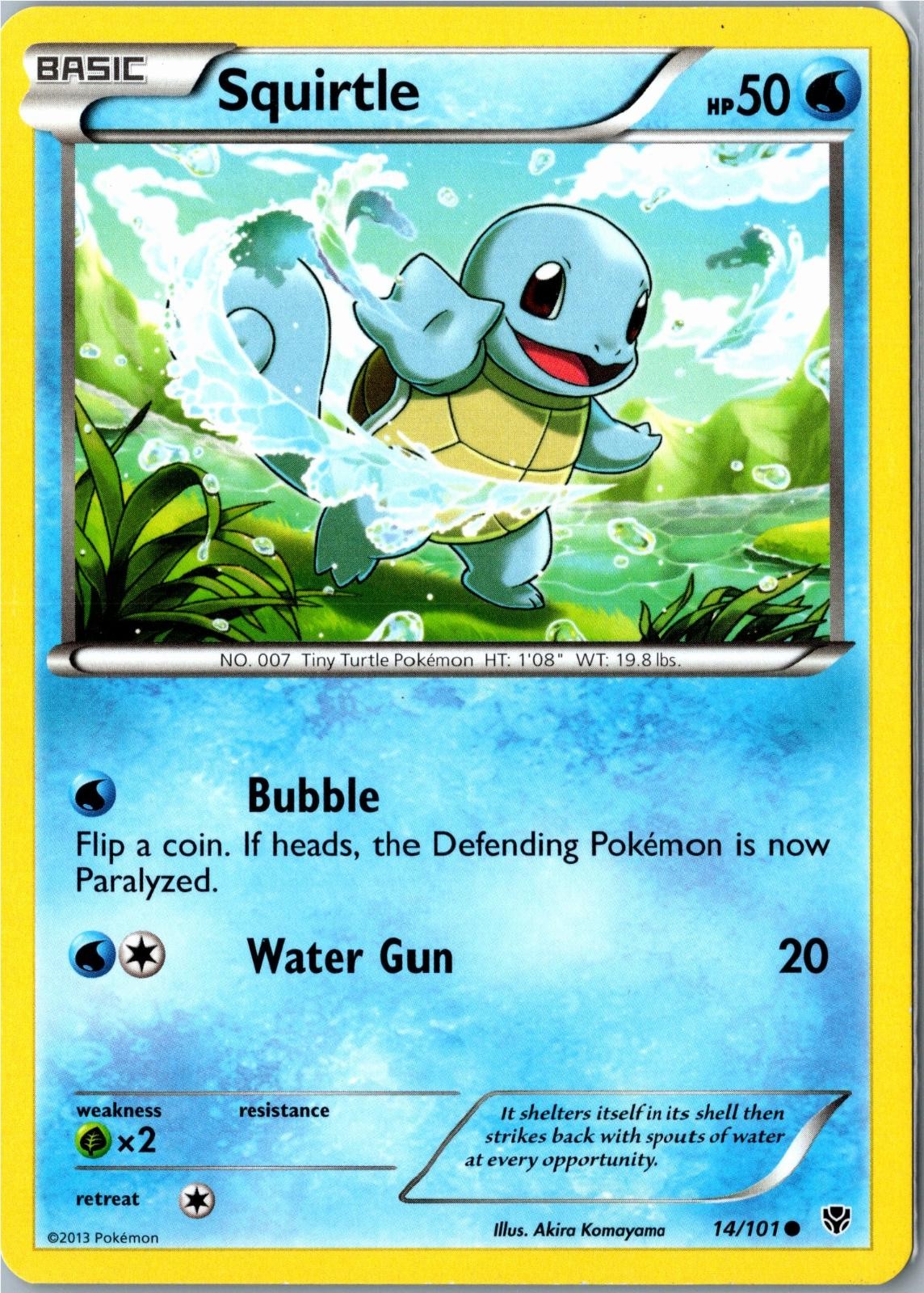 Squirtle Plasma Blast 14/101 Common Moderately Played - Mid Era Pokemon Card