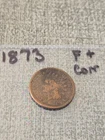 1873 Indian Head Penny Cent F+ Corr Esp Rev Closed "3"