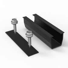 Brandneu Schiene Solarmodul Klammer Montage PV Montage Schwarz Verbinden