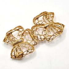 Vintage Mimi di N 1985 Gold Tone Butterfly Belt Buckle Filigree Two Piece 5 Inch