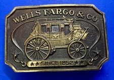 Wells Fargo  Co. Since 1852 Stagecoach Delivery Service Licensed Belt Buckle