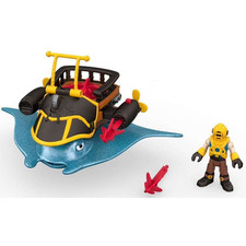 Fisher Price Imaginext Captain Nemo StingRay Pirate Shark sub swimming action