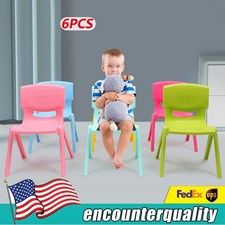6 Pack Plastic Colorful Stackable School Chair for Kindergarten Home 11'' Height