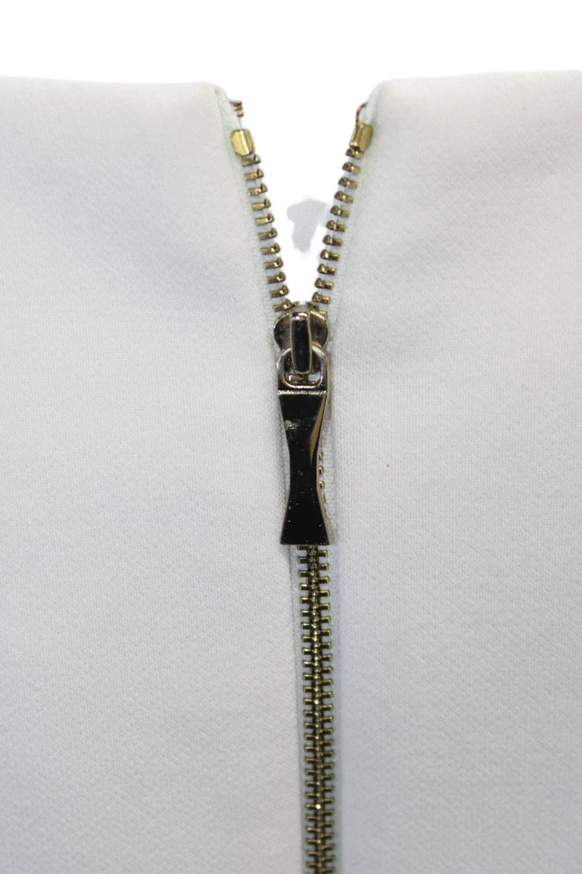 Abito donna Kate Spade New York dettaglio fiocco zip aderente + svasato bianco taglia 12