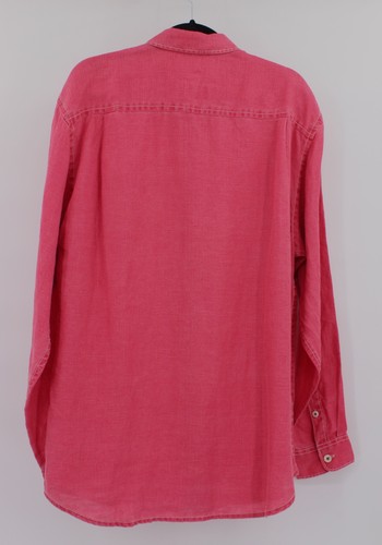 Tommy Bahama Shirt Mens L Sea Glass Breezer Ruby Red Linen Relax Long Sleeve - Picture 4 of 15