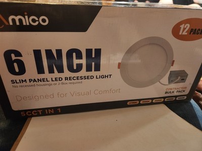 12 Count 6in Slim Panel Recessed Light 12watt 1050 Lm For Contractors
