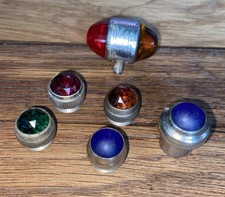 6 Vintage Indicator Jeweled Light Red Green Blue Amber Rat Rod Aircraft Glass 6 Vintage Indicator Jeweled Light Red Green Blue Amber Rat Rod Aircraft Glass