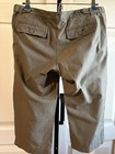 Women's Gray Striped Pleated Cotton Cropped Pants Button Accent Vintage — photo 2
