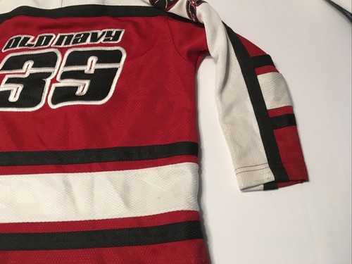 VINTAGE Old Navy Pullover Hockey Jersey - Stitched Red Black Y2K, Youth Boys 5 - Picture 11 of 12