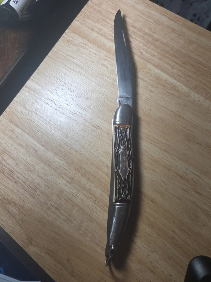 ВИНТАЖНЫЙ КАРМАННЫЙ НОЖ - 5 дюймов большой костяной рыбный нож из нержавеющей стали колониальный провайдер США - Изображение 3 из 4