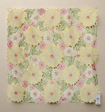 Colorful Floral Embroidered Cutwork Tablecloth by Decorating Touch 32'' x 33''