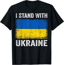 Support Ukraine I Stand With Ukraine Ukrainian Flag T-Shirt