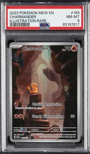 2023 POKEMON MEW EN-151 ILLUSTRATION RARE #168 CHARMANDER PSA 8