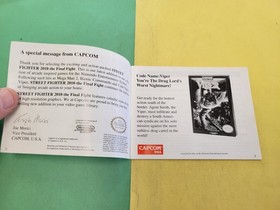 NINTENDO NES INSTRUCTION MANUAL ONLY STREET FIGHTER 2010 THE FINAL FIGHT CAPCOM