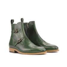Okavango Double Monk Boots Green - delivered ...