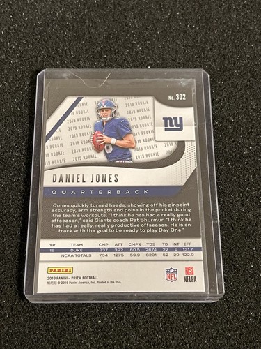 Daniel Jones 2019 Panini Prizm Rookie Card #302 Giants Colts - Picture 2 of 2