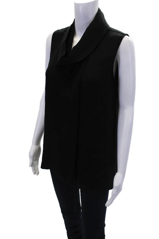 Blusa sin mangas 10 Crosby Derek Lam para mujer sin mangas con botones negra talla M Foto 2 de 4
