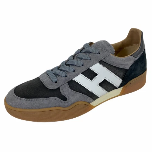 B93 sneakers uomo HOGAN H357 SPORTY grey suede/vintage tissue shoes men - Bild 1 von 4