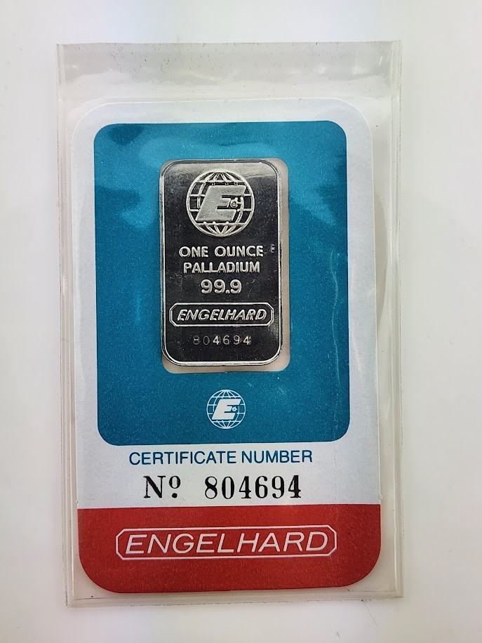 Vintage Engelhard 1 oz Palladium Bar -No. 804694