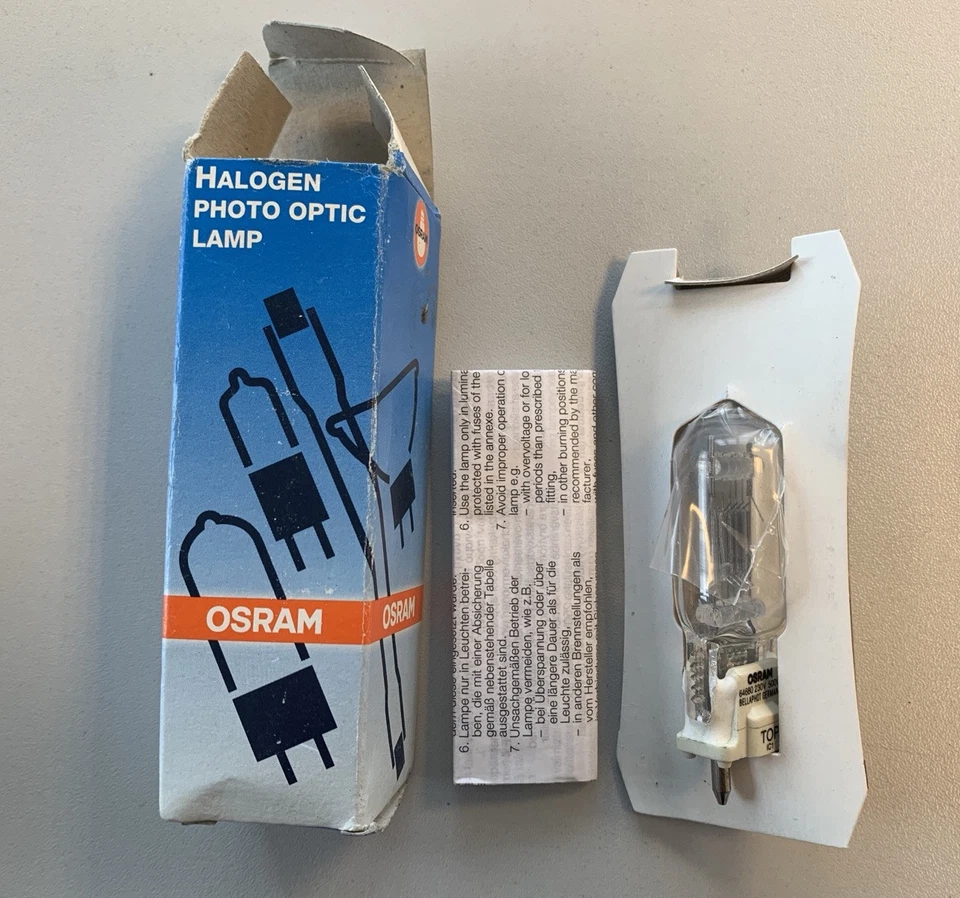 *Neu* 2x OSRAM Halogen Photo Optic Lamp 64680 230V 500W F4A Retro Vintage