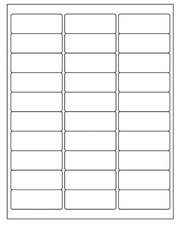 3000 White 1" x 2-5/8" Labels, 30 Up/Sheet, 100 Sheets, Laser  Inkjet Compat...