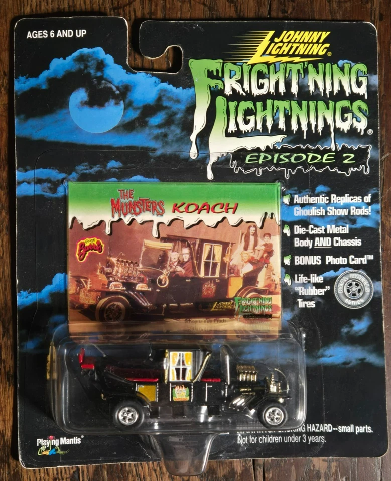 2 литые модели Johnny Lightning Frightning The Munsters Koach + Heavenly Hearse новые из старых запасов - Изображение 3 из 4