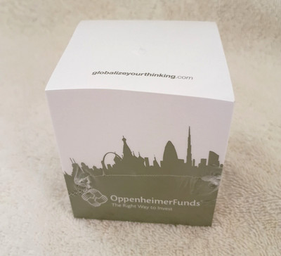 Oppenheimer Funds Post-It Note Pad Cube 3'' x 2 3/4'' x 2 3/4''