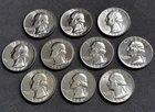 Washington Quarter Lot 10 Coins Silver BU Proof 1957-1964 Mixed Set R88