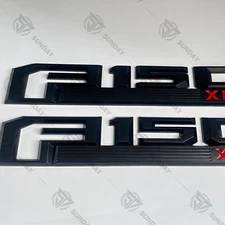 2015+ For F-150 XLT Left &Right Passenger Fender Emblem Nameplate Black Red
