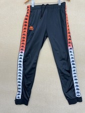 Pantaloni da pista Kappa da uomo neri a righe grandi conici sportivi