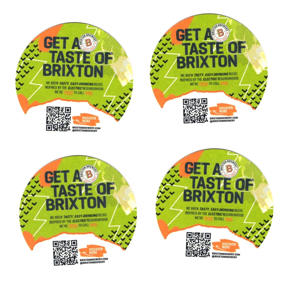 4 x BRIXTON BREWERY (LONDON) BEER MATS - NEW - SET 1 - Image 2 of 2