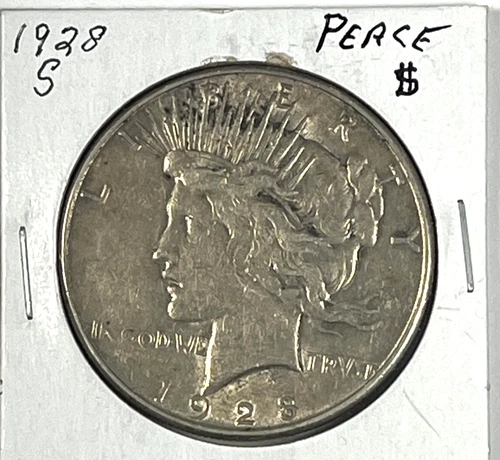 1928-S Peace Dollar :  Very Fine  VF