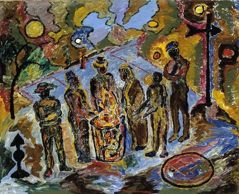 Beauford Delaney Harlem Park Fire Painting Archival Quality Art Print 1946 - Image 2 of 2