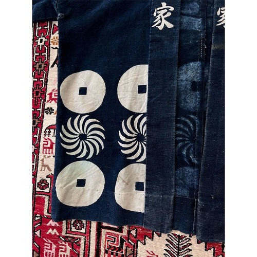Mens Indigo Kimono Jacket Large Blue Crest Vintage Unisex Casual - Picture 7 of 10