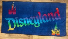 Vintage Walt Disney Productions Disneyland Beach Towel Cotton Rainbow 29x58"